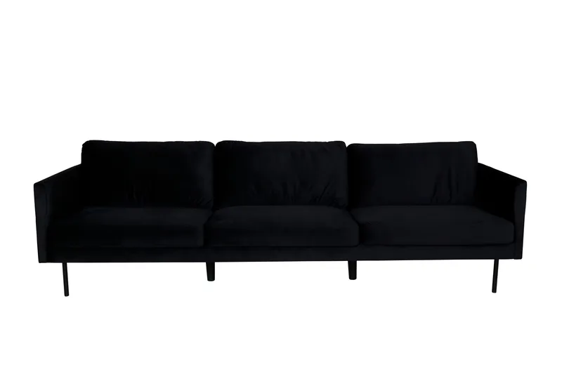 Zoom 3-seter Sofa i Fløyel, Svart