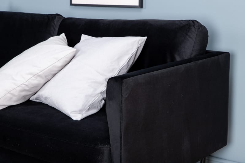 Zoom 3-seter Sofa i Fløyel - Svart - Møbler - Sofaer - 3 seter sofa