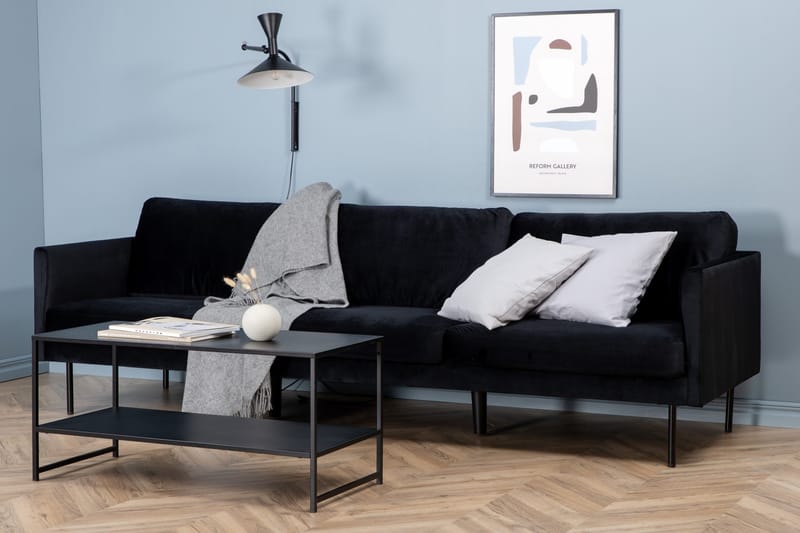 Zoom 3-seter Sofa i Fløyel - Svart - Møbler - Sofaer - 3 seter sofa