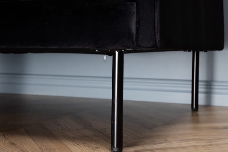 Zoom 3-seter Sofa i Fløyel - Svart - Møbler - Sofaer - 3 seter sofa