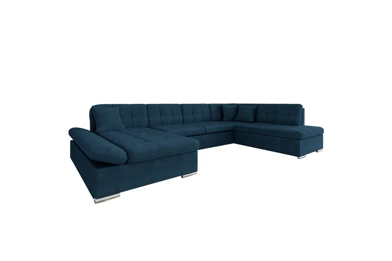 Zumar Sofa med Sjeselong og Divan 4-seter, Blå