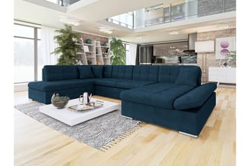 Zumar Sofa med Sjeselong og Divan 4-seter - Blå - Møbler - Sofaer - Sofaer med sjeselong - 4 seters sofa med divan
