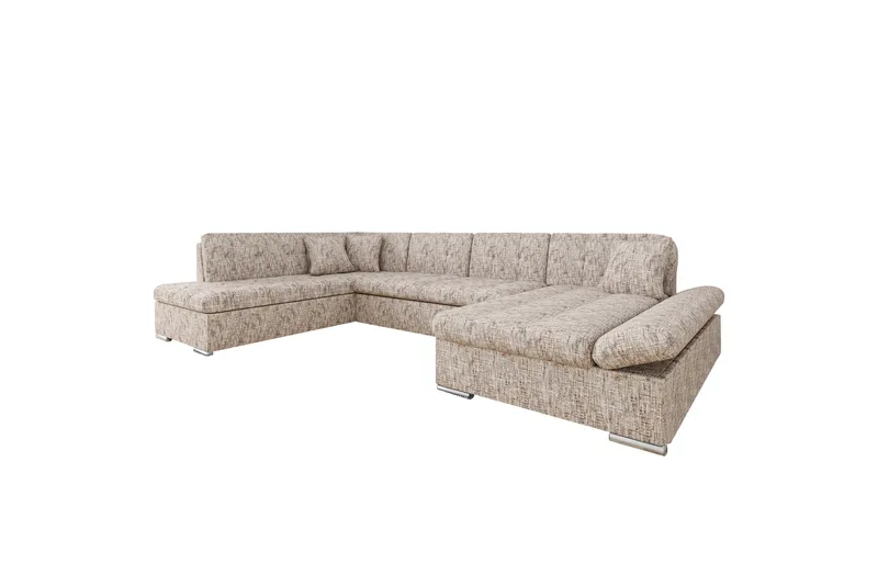 Zumar Sofa med Sjeselong og Divan 4-seter, Flerfarget/Beige