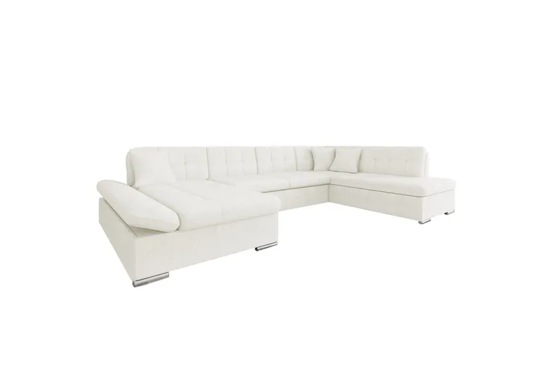 Zumar Sofa med Sjeselong og Divan 4-seter, Hvit