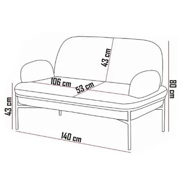 Zyricus 2-seters sofa Teddy - Grå - Møbler - Sofaer - 2 seter sofa