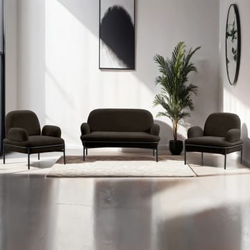 Zyricus sofagruppe 2-seters sofa + 2 lenestoler Teddy - Antrasitt - Møbler - Sofaer - Sofagrupper