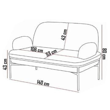 Zyricus sofagruppe 2-seters sofa + 2 lenestoler Teddy - Antrasitt - Møbler - Sofaer - Sofagrupper