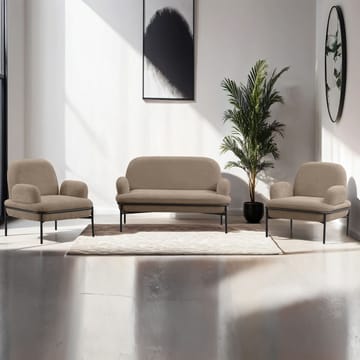 Zyricus sofagruppe 2-seters sofa + 2 lenestoler Teddy - Cappuccino - Møbler - Sofaer - Sofagrupper