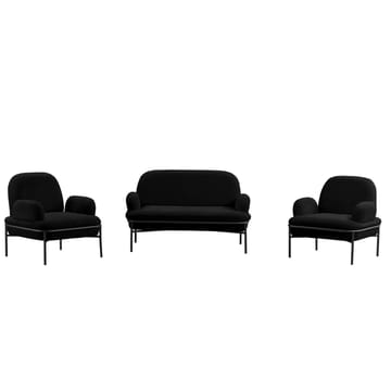 Zyricus sofagruppe 2-seters sofa + 2 lenestoler Teddy - Svart - Møbler - Sofaer - Sofagrupper