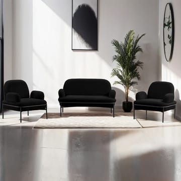 Zyricus sofagruppe 2-seters sofa + 2 lenestoler Teddy - Svart - Møbler - Sofaer - Sofagrupper