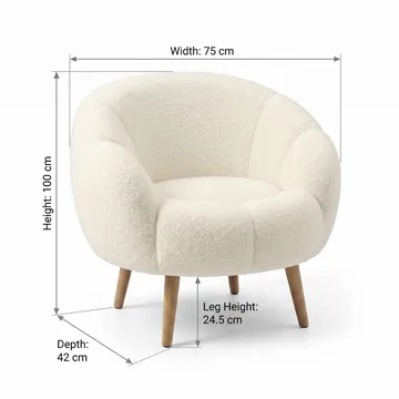 Ørelappstol Atelier Del Sofa Lida (75 x 100 x 42 cm) hvit - Møbler - Stoler - Lenestoler