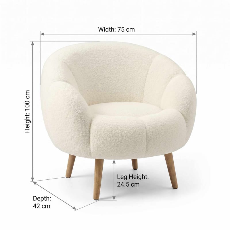 Ørelappstol Atelier Del Sofa Lida (75 x 100 x 42 cm) hvit - Møbler - Stoler - Lenestoler