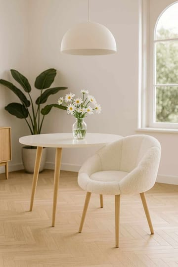 Ørelappstol Atelier Del Sofa Papatya (70 x 110 x 70 cm) Hvit valnøtt - Møbler - Stoler - Lenestoler