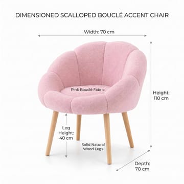 Ørelappstol Atelier Del Sofa Papatya (70 x 110 x 70 cm) Rosa - Møbler - Stoler - Lenestoler