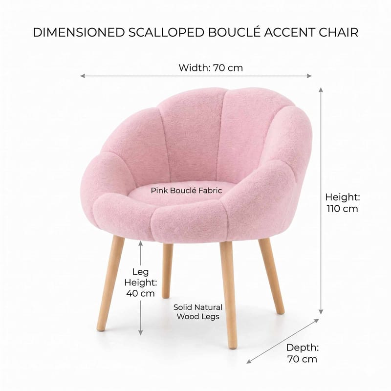 Ørelappstol Atelier Del Sofa Papatya (70 x 110 x 70 cm) Rosa - Møbler - Stoler - Lenestoler