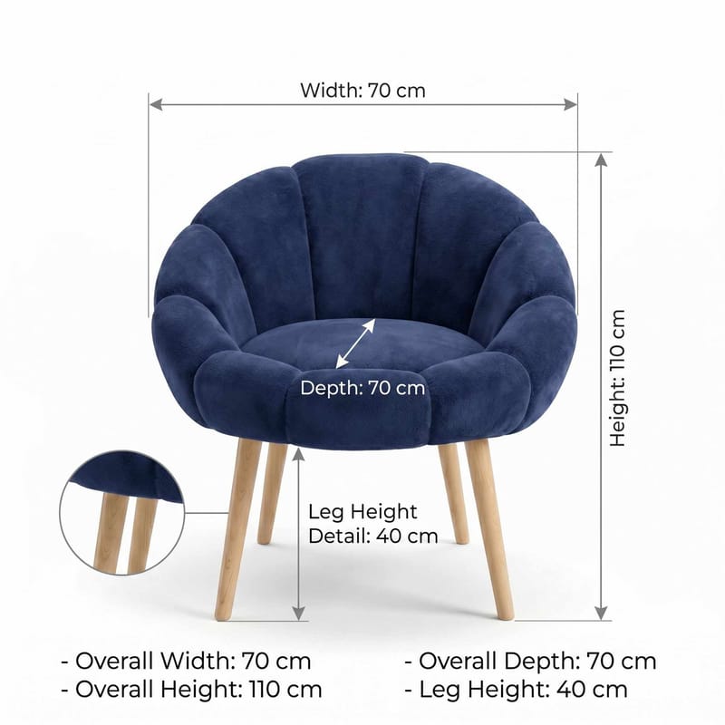 Ørelappstol Atelier Del Sofa Papatya (70 x 110 x 70 cm) Antrasitt - Møbler - Stoler - Lenestoler