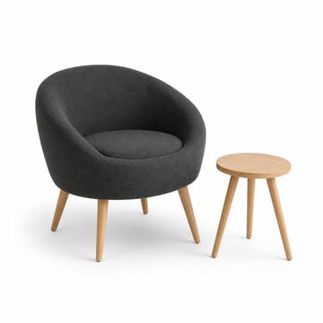 Ørelappstol- og sidebordsett (2 deler) Atelier Del Sofa Tea set (70 x 94 x 42 cm) Antrasitt - Antrasitt - Møbler - Stoler - Lenestoler