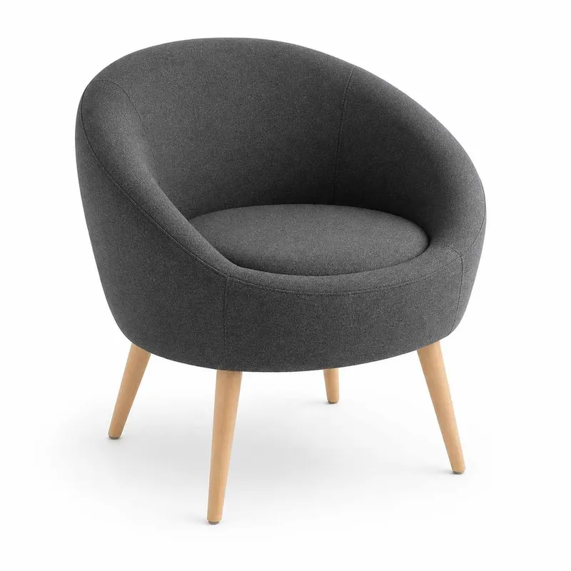 Ørelappstol- og sidebordsett (3 deler) Atelier Del Sofa Tea set (70 x 94 x 42 cm) Antrasitt, Antrasitt