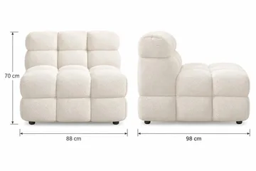 Elise Boblete Lenestol Uten Armlener i Teddy - Beige - Møbler - Stoler - Lenestoler - Lenestol uten armlene