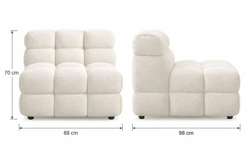 Elise Boblete Lenestol Uten Armlener i Teddy - Beige - Møbler - Stoler - Lenestoler - Lenestol uten armlene