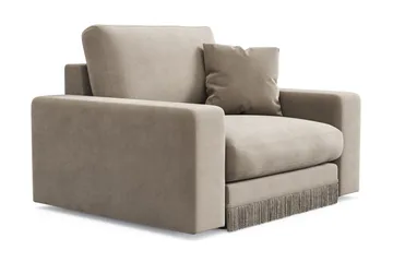 Adelsö by Gynning Dyp Lenestol i fløyel - Beige - Møbler - Stoler - Lenestoler