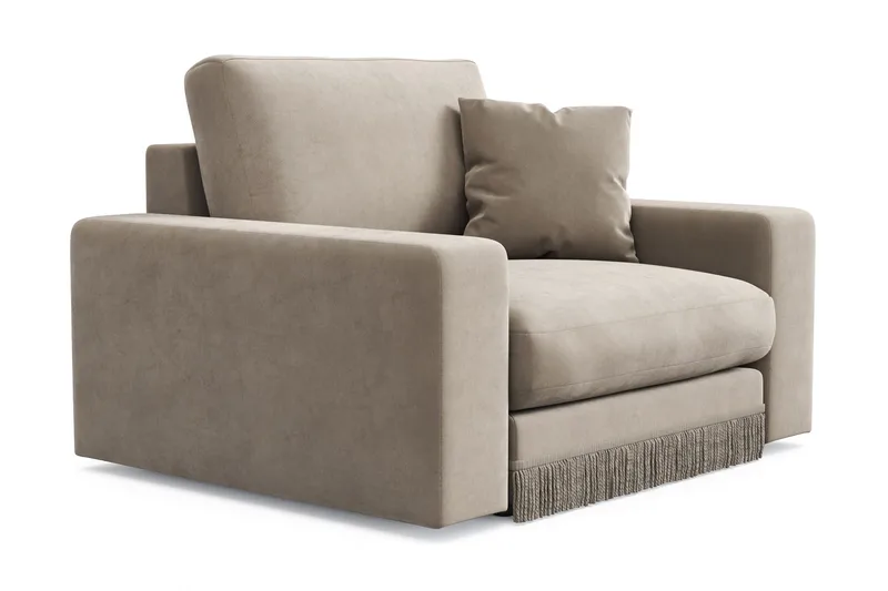 Adelsö by Gynning Dyp Lenestol i fløyel - Beige - Møbler - Stoler - Lenestoler