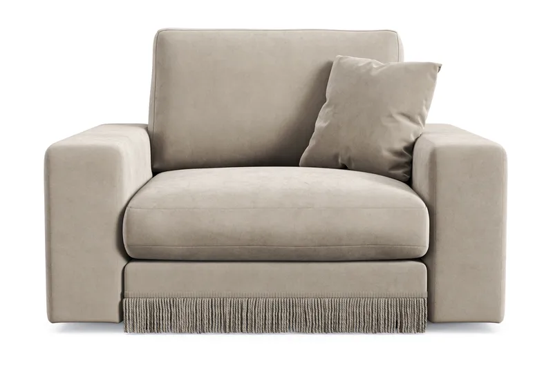 Adelsö by Gynning Dyp Lenestol i fløyel, Beige