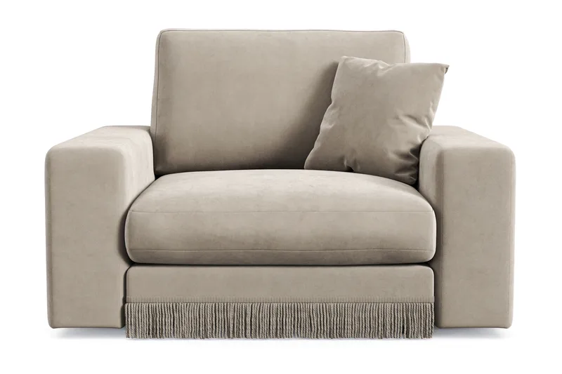 Adelsö by Gynning Dyp Lenestol i fløyel, Beige