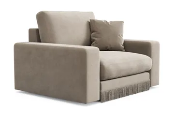 Adelsö by Gynning Dyp Lenestol i fløyel - Beige - Møbler - Stoler - Lenestoler