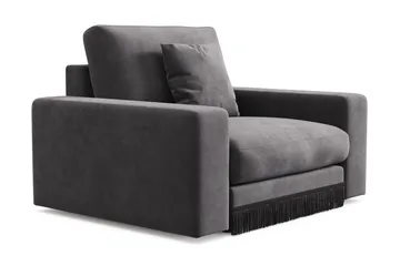 Adelsö by Gynning Dyp Lenestol i fløyel - Mørkegrå - Møbler - Stoler - Lenestoler