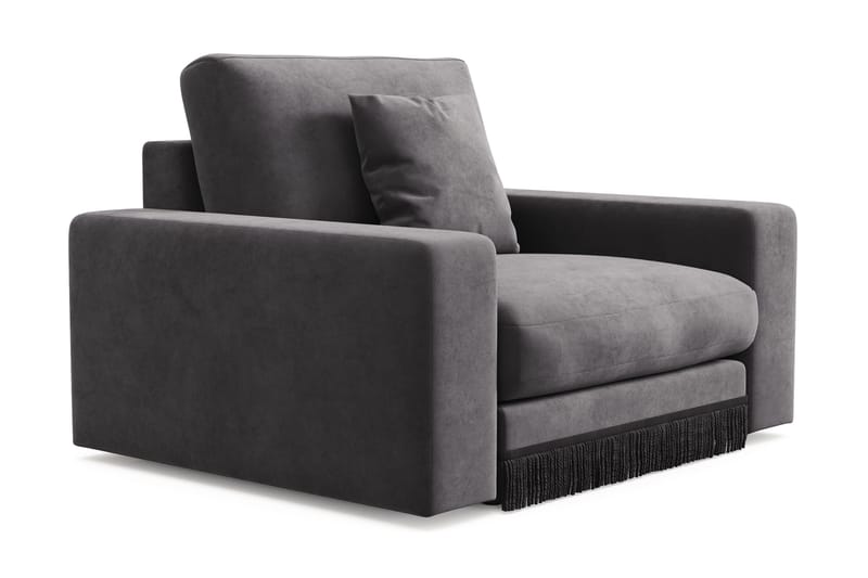 Adelsö by Gynning Dyp Lenestol i fløyel - Mørkegrå - Møbler - Stoler - Lenestoler