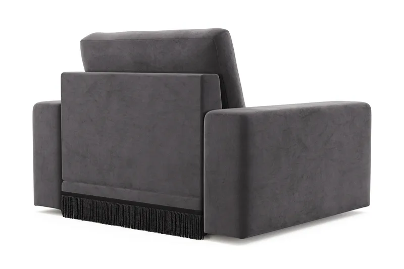 Adelsö by Gynning Dyp Lenestol i fløyel - Mørkegrå - Møbler - Stoler - Lenestoler