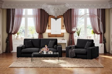 Adelsö by Gynning Dyp Lenestol i fløyel - Svart - Møbler - Stoler - Lenestoler