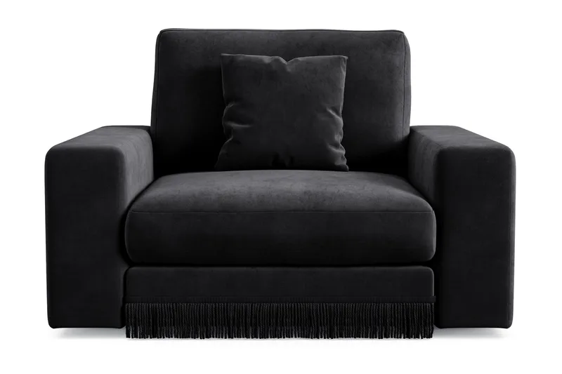 Adelsö by Gynning Dyp Lenestol i fløyel, Svart