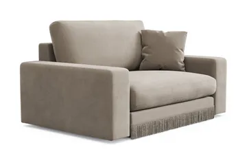 Adelsö by Gynning Stor Dyp Lenestol i fløyel - Beige - Møbler - Stoler - Lenestoler