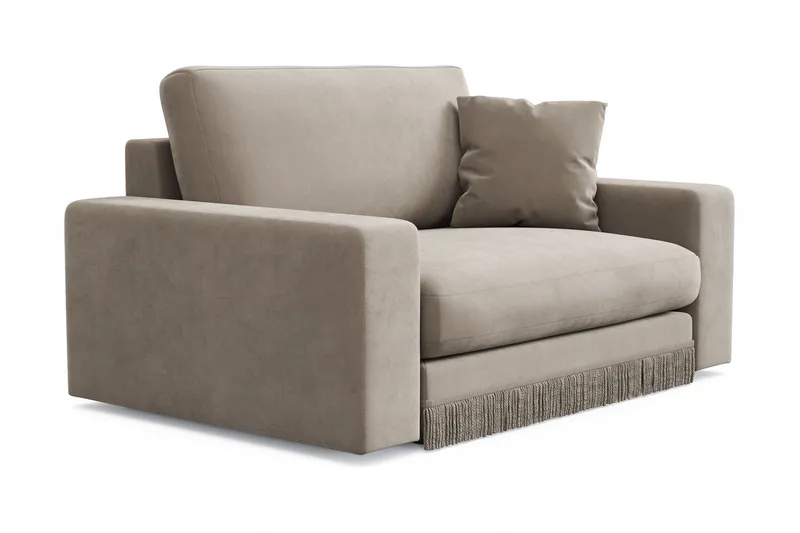 Adelsö by Gynning Stor Dyp Lenestol i fløyel - Beige - Møbler - Stoler - Lenestoler