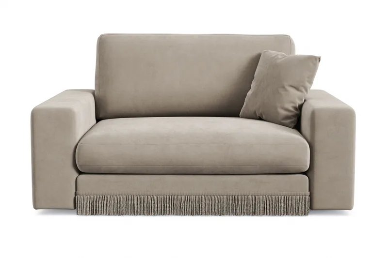 Adelsö by Gynning Stor Dyp Lenestol i fløyel, Beige