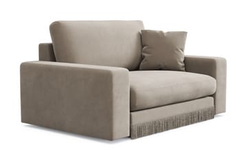 Adelsö by Gynning Stor Dyp Lenestol i fløyel - Beige - Møbler - Stoler - Lenestoler