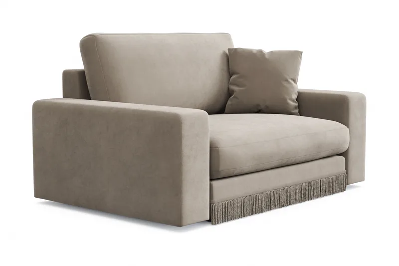 Adelsö by Gynning Stor Dyp Lenestol i fløyel - Beige - Møbler - Stoler - Lenestoler