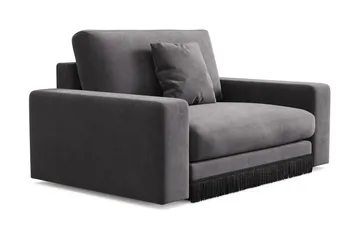 Adelsö by Gynning Stor Dyp Lenestol i fløyel - Mørkegrå - Møbler - Stoler - Lenestoler