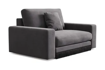 Adelsö by Gynning Stor Dyp Lenestol i fløyel - Mørkegrå - Møbler - Stoler - Lenestoler