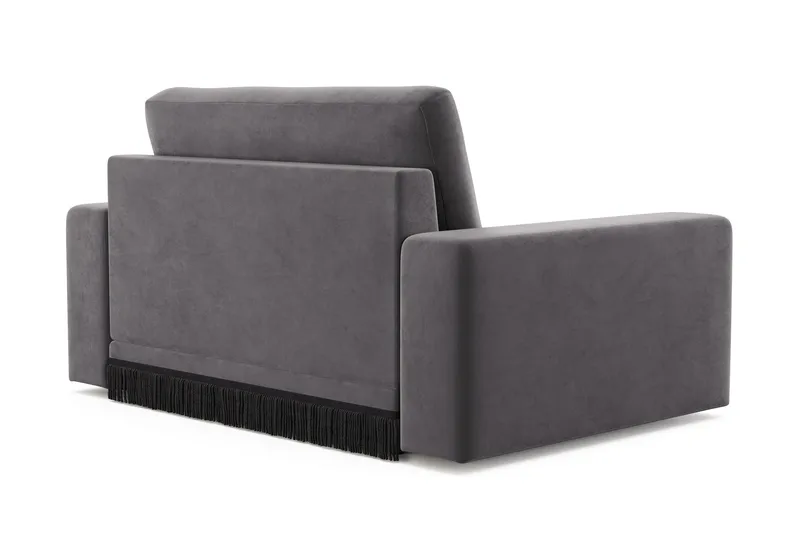 Adelsö by Gynning Stor Dyp Lenestol i fløyel - Mørkegrå - Møbler - Stoler - Lenestoler