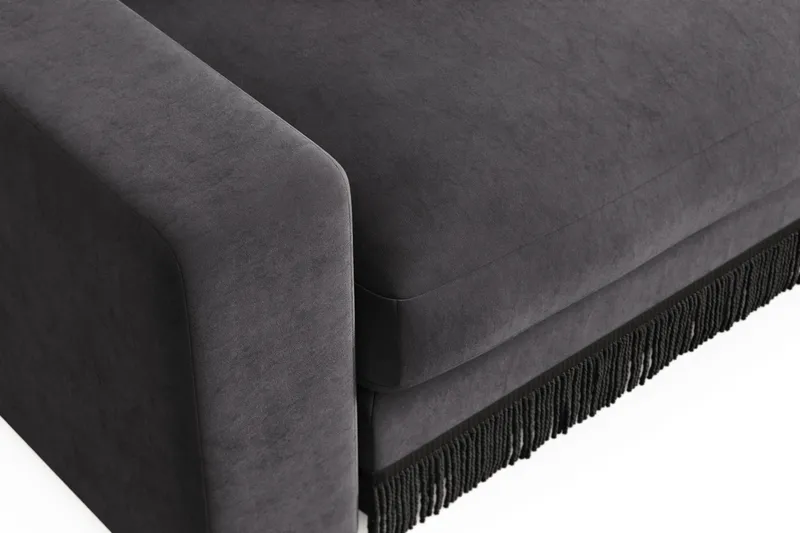 Adelsö by Gynning Stor Dyp Lenestol i fløyel - Mørkegrå - Møbler - Stoler - Lenestoler