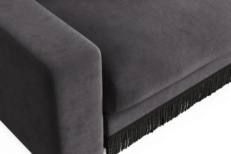 Adelsö by Gynning Stor Dyp Lenestol i fløyel - Mørkegrå - Møbler - Stoler - Lenestoler