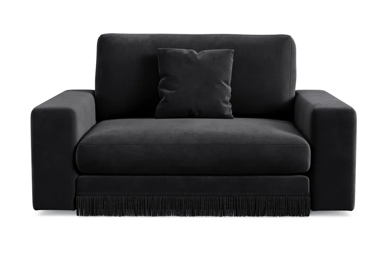 Adelsö by Gynning Stor Dyp Lenestol i fløyel - Svart - Møbler - Stoler - Lenestoler