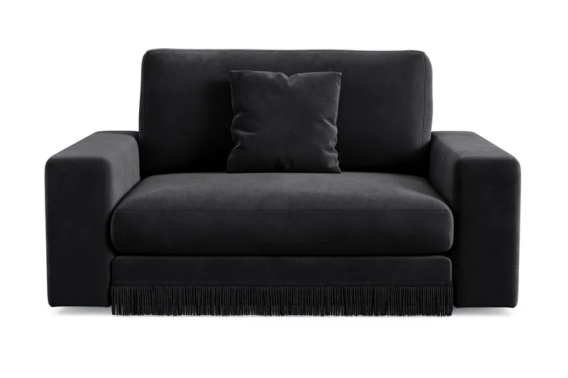 Adelsö by Gynning Stor Dyp Lenestol i fløyel, Svart