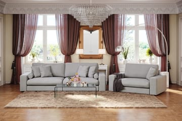 Adelsö by Gynning Stor Dyp Lenestol i stoff - Lysegrå - Møbler - Stoler - Lenestoler