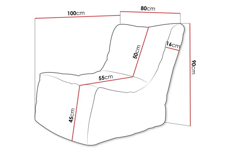 Afridi Beanbag 80 cm 90x - Grå - Møbler - Stoler - Sittesekk & sakkosekk