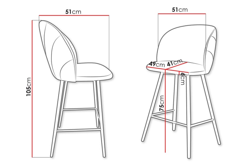 Aikka Barstol 105 cm - Hvit - Møbler - Stoler - Barstol