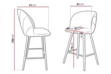 Aikka Barstol 105 cm - Lysegrå - Møbler - Stoler - Barstol